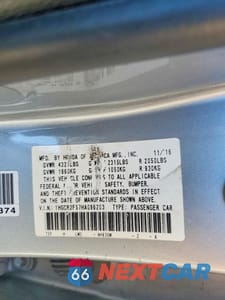 Zdjęcie 13 z 13 samochodu: 2017 HONDA ACCORD SPORT VIN:1HGCR2F57HA096203 - miniatura