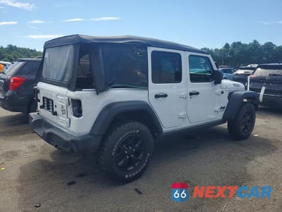 Trzecie zdjęcie samochodu z tyłu: 2021 JEEP WRANGLER UNLIMITED SPORT VIN:1C4HJXDG3MW511723 - miniatura