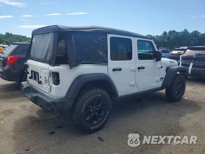 Trzecie zdjęcie samochodu z tyłu: 2021 JEEP WRANGLER UNLIMITED SPORT VIN:1C4HJXDG3MW511723 - miniatura