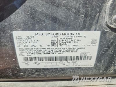 Zdjęcie 13 z 13 samochodu: 2023 FORD EXPLORER XLT VIN:1FMSK8DH9PGB27988 - miniatura