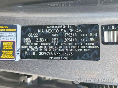 Zdjęcie 12 z 12 samochodu: 2023 KIA FORTE LXS VIN:3KPF24AD7PE528276 - miniatura
