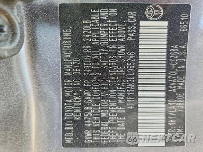 Zdjęcie 13 z 13 samochodu: 2020 TOYOTA CAMRY XLE VIN:4T1F11AK3LU965246 - miniatura