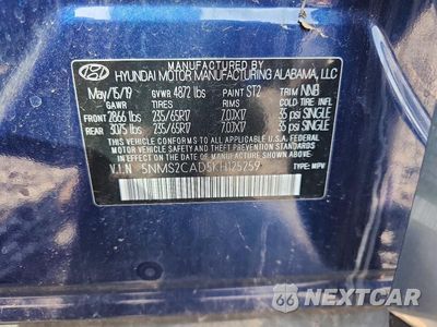 Zdjęcie 12 z 12 samochodu: 2019 HYUNDAI SANTA FE SE VIN:5NMS2CAD5KH125259 - miniatura