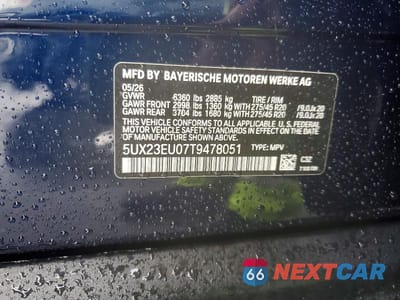 Zdjęcie 13 z 13 samochodu: 2026 BMW X5 XDRIVE40I VIN:5UX23EU07T9478051 - miniatura