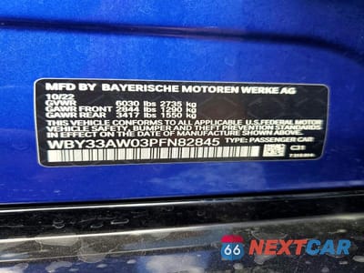Zdjęcie 12 z 12 samochodu: 2023 BMW I4 M50 VIN:WBY33AW03PFN82845 - miniatura