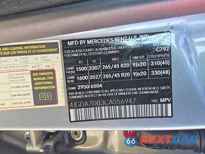 Zdjęcie 13 z 13 samochodu: 2012 MERCEDES-BENZ ML 550 4MATIC VIN:4JGDA7DB3CA056947 - miniatura