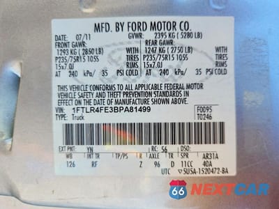 Zdjęcie 12 z 12 samochodu: 2011 FORD RANGER SUPER CAB VIN:1FTLR4FE3BPA81499 - miniatura
