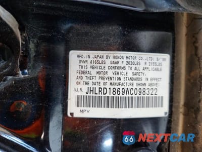 Zdjęcie 13 z 13 samochodu: 1998 HONDA CR-V EX VIN:JHLRD1869WC098322 - miniatura