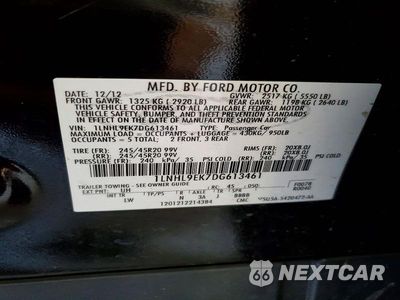 Zdjęcie 12 z 12 samochodu: 2013 LINCOLN MKS VIN:1LNHL9EK7DG613461 - miniatura