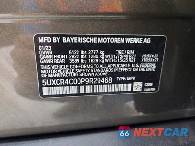 Zdjęcie 13 z 13 samochodu: 2023 BMW X5 SDRIVE 40I VIN:5UXCR4C00P9R29468 - miniatura