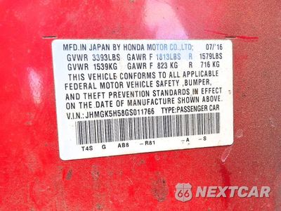 Zdjęcie 12 z 12 samochodu: 2016 HONDA FIT LX VIN:JHMGK5H58GS011766 - miniatura