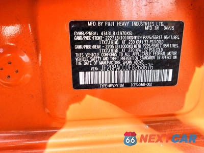 Zdjęcie 12 z 12 samochodu: 2015 SUBARU XV CROSSTREK 2.0 PREMIUM VIN:JF2GPACC0F8268676 - miniatura