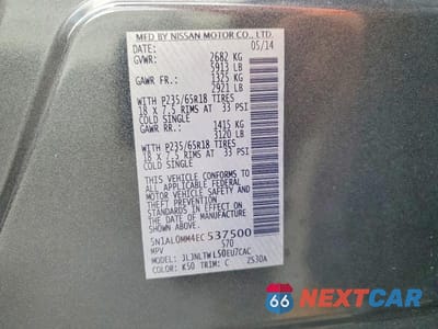 Zdjęcie 13 z 13 samochodu: 2014 INFINITI QX60 BASE VIN:5N1AL0MM4EC537500 - miniatura