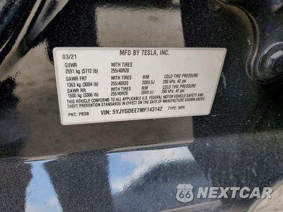 Zdjęcie 13 z 13 samochodu: 2021 TESLA MODEL Y VIN:5YJYGDEE7MF143142 - miniatura