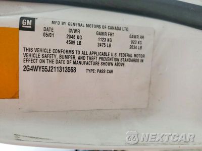 Zdjęcie 12 z 12 samochodu: 2001 BUICK CENTURY LIMITED VIN:2G4WY55J211313568 - miniatura