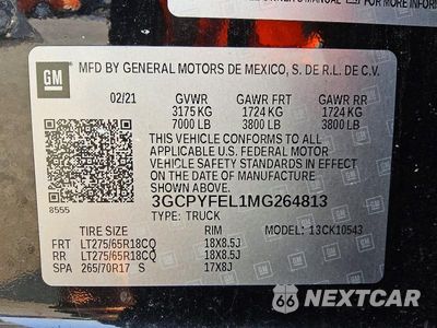 Zdjęcie 12 z 12 samochodu: 2021 CHEVROLET SILVERADO K1500 LT TRAIL BOSS VIN:3GCPYFEL1MG264813 - miniatura