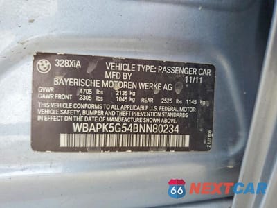 Zdjęcie 12 z 12 samochodu: 2011 BMW 328 XI SULEV VIN:WBAPK5G54BNN80234 - miniatura