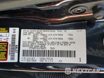 Zdjęcie 12 z 12 samochodu: 2018 TOYOTA TUNDRA CREWMAX LIMITED VIN:5TFHW5F18JX706253 - miniatura