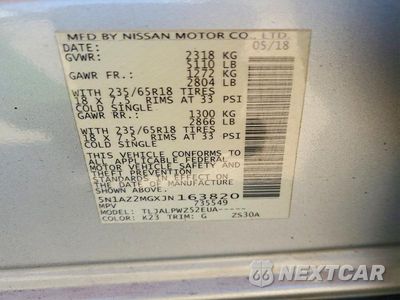 Zdjęcie 12 z 12 samochodu: 2018 NISSAN MURANO S VIN:5N1AZ2MGXJN163820 - miniatura