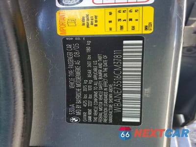 Zdjęcie 12 z 12 samochodu: 2006 BMW 530 I VIN:WBANE73516CM37811 - miniatura
