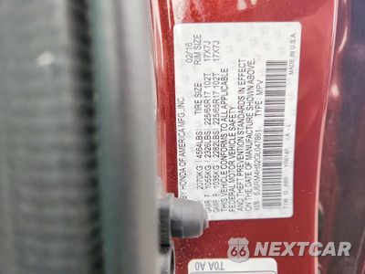 Zdjęcie 13 z 13 samochodu: 2016 HONDA CR-V EX VIN:5J6RM4H52GL047861 - miniatura