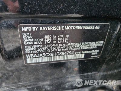 Zdjęcie 12 z 12 samochodu: 2017 BMW 530 I VIN:WBAJA5C39HG894794 - miniatura