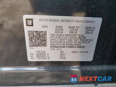 Zdjęcie 14 z 14 samochodu: 2021 CHEVROLET EQUINOX LT VIN:2GNAXUEVXM6135633 - miniatura