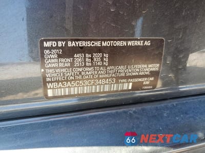 Zdjęcie 12 z 12 samochodu: 2012 BMW 328 I VIN:WBA3A5C53CF348453 - miniatura