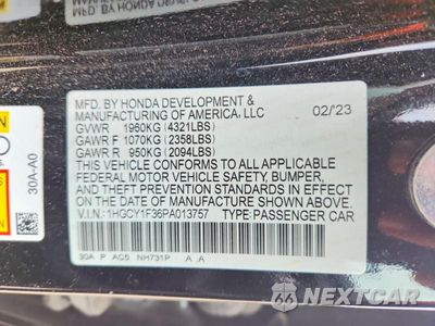 Zdjęcie 12 z 12 samochodu: 2023 HONDA ACCORD EX VIN:1HGCY1F36PA013757 - miniatura