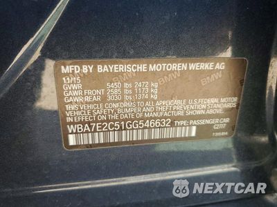 Zdjęcie 12 z 12 samochodu: 2016 BMW 740 I VIN:WBA7E2C51GG546632 - miniatura