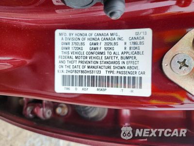 Zdjęcie 13 z 13 samochodu: 2013 HONDA CIVIC EX VIN:2HGFB2F86DH531123 - miniatura