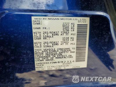 Zdjęcie 12 z 12 samochodu: 2022 NISSAN FRONTIER SV VIN:1N6ED1EJ5NN692314 - miniatura