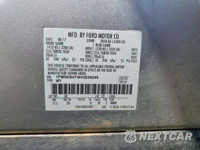 Zdjęcie 13 z 13 samochodu: 2017 FORD EXPLORER PLATINUM VIN:1FM5K8HT4HGE00249 - miniatura
