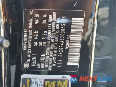 Zdjęcie 13 z 13 samochodu: 2012 KIA OPTIMA SX VIN:5XXGR4A62CG055678 - miniatura