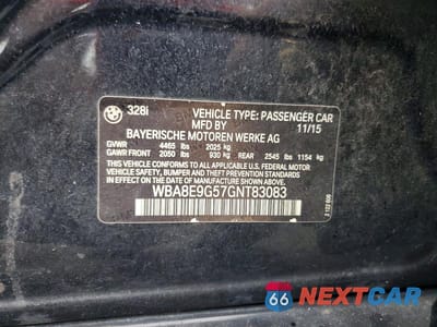 Zdjęcie 12 z 12 samochodu: 2016 BMW 328 I SULEV VIN:WBA8E9G57GNT83083 - miniatura
