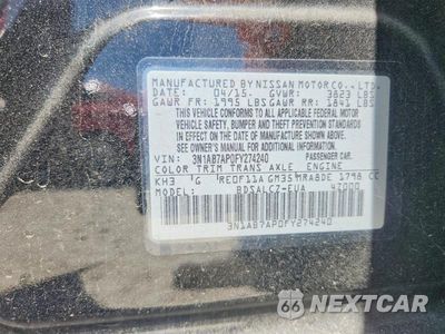 Zdjęcie 13 z 13 samochodu: 2015 NISSAN SENTRA VIN:3N1AB7AP0FY274240 - miniatura