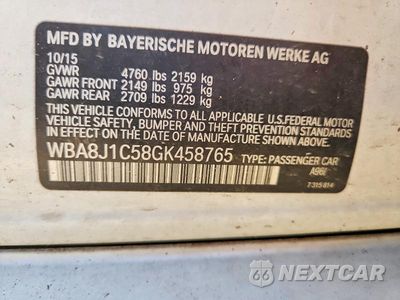 Zdjęcie 12 z 12 samochodu: 2016 BMW 328 D XDRIVE VIN:WBA8J1C58GK458765 - miniatura