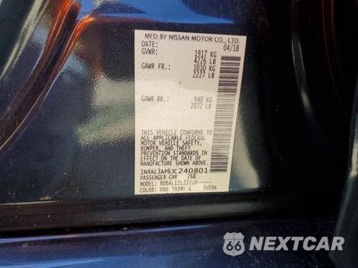 Zdjęcie 13 z 13 samochodu: 2018 NISSAN ALTIMA 2.5 SV VIN:1N4AL3AP6JC240801 - miniatura