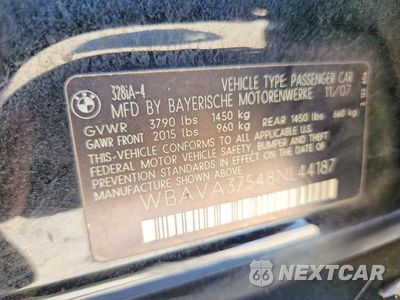 Zdjęcie 12 z 12 samochodu: 2008 BMW 328 I VIN:WBAVA37548NL44187 - miniatura