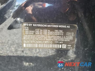 Zdjęcie 13 z 13 samochodu: 2019 BMW X3 SDRIVE30I VIN:5UXTR7C50KLF30510 - miniatura