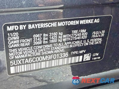 Zdjęcie 11 z 11 samochodu: 2021 BMW X5 XDRIVE45E VIN:5UXTA6C00M9F01336 - miniatura