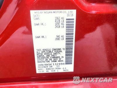 Zdjęcie 13 z 13 samochodu: 2019 NISSAN ALTIMA SV VIN:1N4BL4DV1KC132494 - miniatura