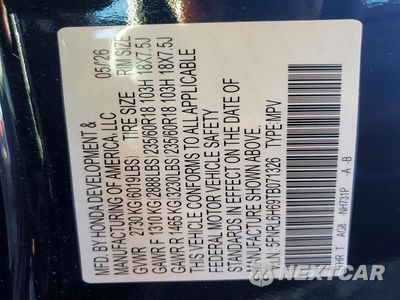 Zdjęcie 13 z 13 samochodu: 2026 HONDA ODYSSEY EXL VIN:5FNRL6H69TB071326 - miniatura