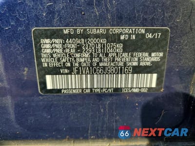 Zdjęcie 12 z 12 samochodu: 2018 SUBARU WRX PREMIUM VIN:JF1VA1C66J9801169 - miniatura