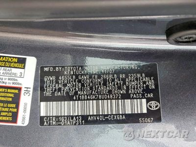 Zdjęcie 12 z 12 samochodu: 2008 TOYOTA CAMRY HYBRID VIN:4T1BB46K78U048372 - miniatura