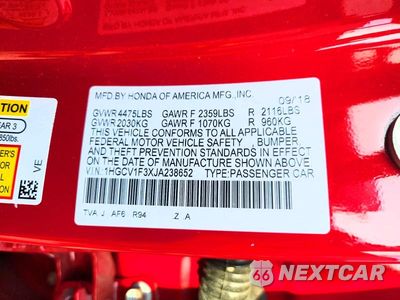 Zdjęcie 12 z 12 samochodu: 2018 HONDA ACCORD SPORT VIN:1HGCV1F3XJA238652 - miniatura