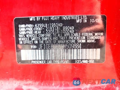 Zdjęcie 12 z 12 samochodu: 2009 SUBARU IMPREZA 2.5I PREMIUM VIN:JF1GE60659H509884 - miniatura