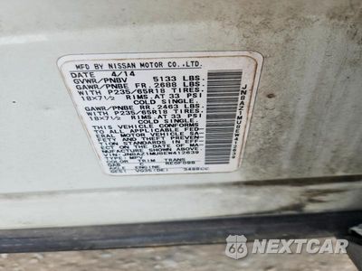 Zdjęcie 13 z 13 samochodu: 2014 NISSAN MURANO SL VIN:JN8AZ1MU8EW412639 - miniatura
