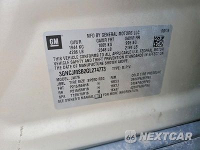 Zdjęcie 14 z 14 samochodu: 2016 CHEVROLET TRAX LTZ VIN:3GNCJMSB2GL274773 - miniatura