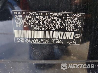 Zdjęcie 13 z 13 samochodu: 2009 LEXUS ES 350 VIN:JTHBJ46G992318751 - miniatura
